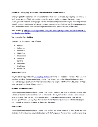 benefits of landing page builders for small