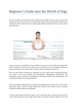 beginner s guide into the world of yoga