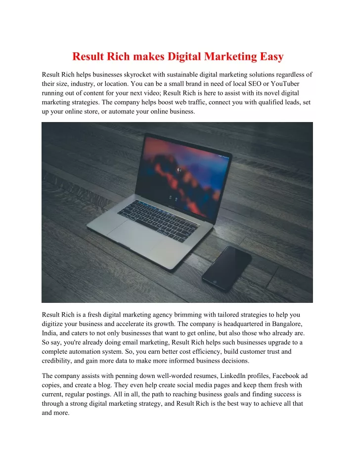 result rich makes digital marketing easy