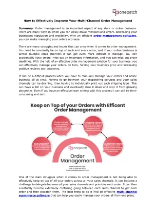 how to effectively improve your multi channel