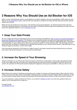 3 Reasons Why You Should use an Ad Blocker for iOS or iPhone