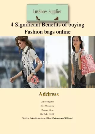 4 Significant Benefits of buying Fashion bags online