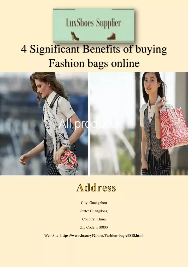 4 significant benefits of buying fashion bags