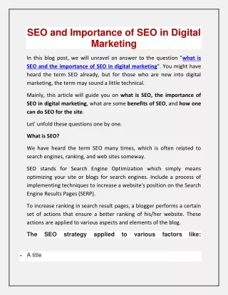 What is SEO and Importance of SEO in Digital Marketing - digital paal