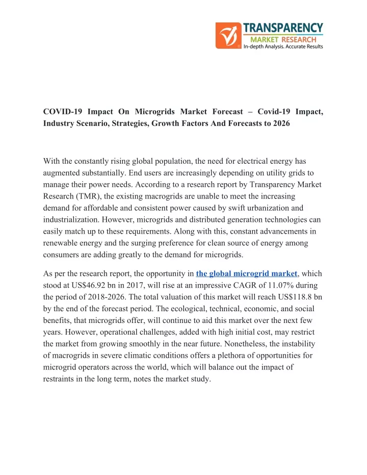 covid 19 impact on microgrids market forecast