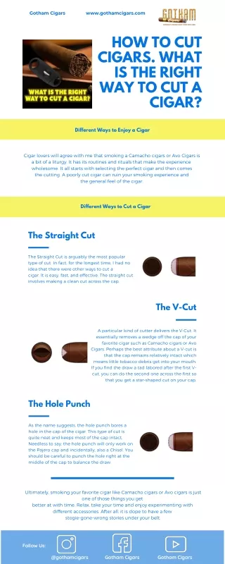 ​How to Cut Cigars. What is the right way to cut a cigar?