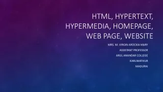 Introduction to HTML