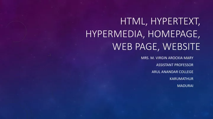 html hypertext hypermedia homepage web page website
