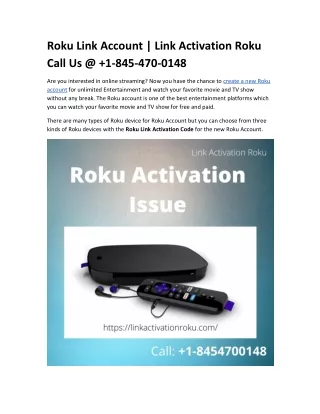 Roku Link Account | Link Activation Roku Call Us @  1-845-470-0148