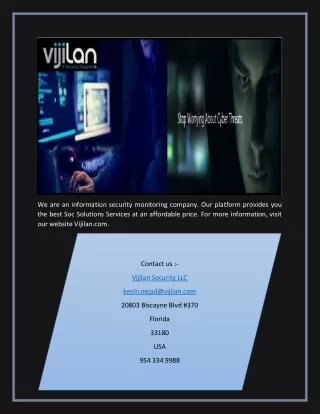 we are an information security monitoring company