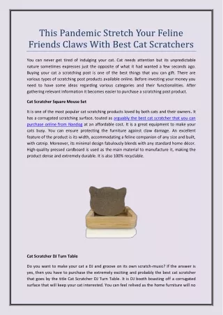 this pandemic stretch your feline friends claws