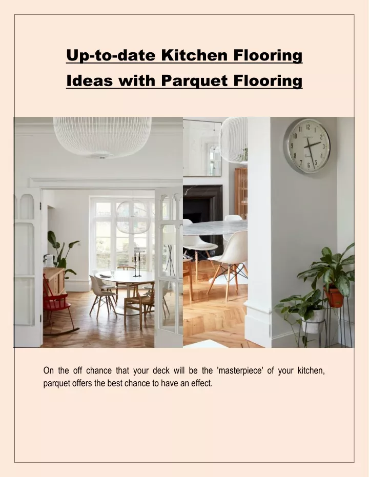 up to date kitchen flooring ideas with parquet