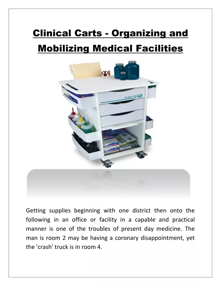 clinical carts organizing and mobilizing medical