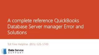 a complete reference quickbooks database server manager error and solutions