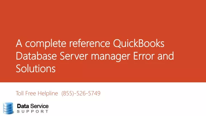 a complete reference quickbooks database server manager error and solutions