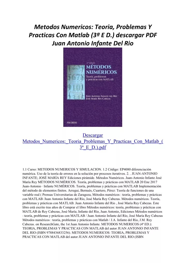 metodos numericos teoria problemas y practicas