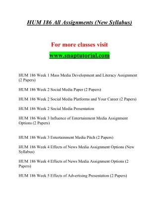 hum 186 all assignments new syllabus