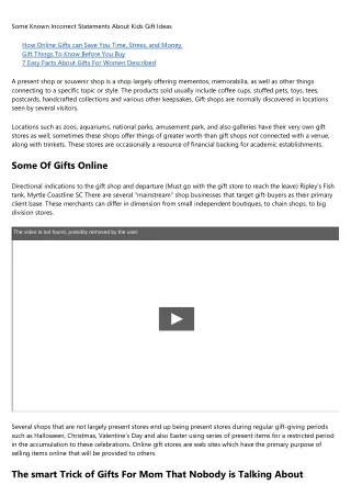 some known incorrect statements about kids gift