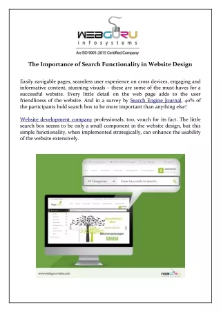 the importance of search functionality in website
