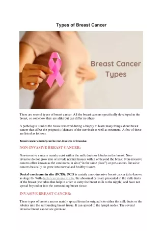 Types of Breast cancer