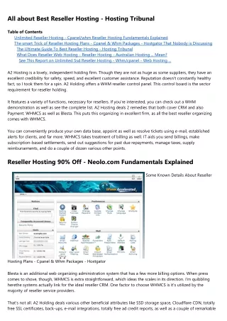 all about best reseller hosting hosting tribunal