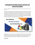 Differences Between Shared Hosting and Dedicated Server - slide 1