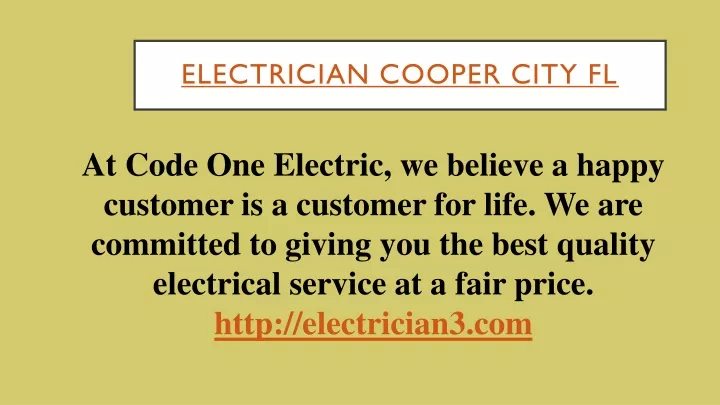 electrician cooper city fl