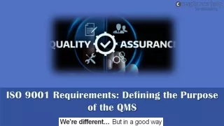 iso 9001 requirements defining the purpose