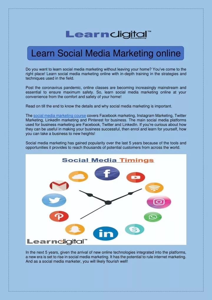 learn social media marketing online