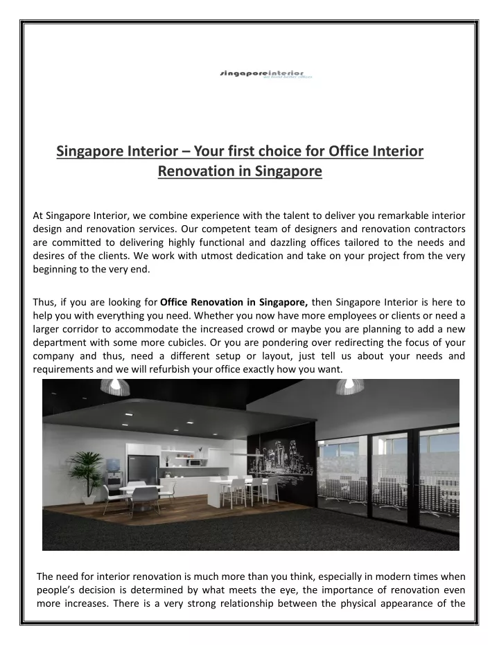 singapore interior your first choice for office