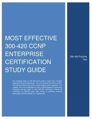 most effective 300 420 ccnp enterprise