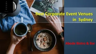 Best Corporate Event Venues in sydney