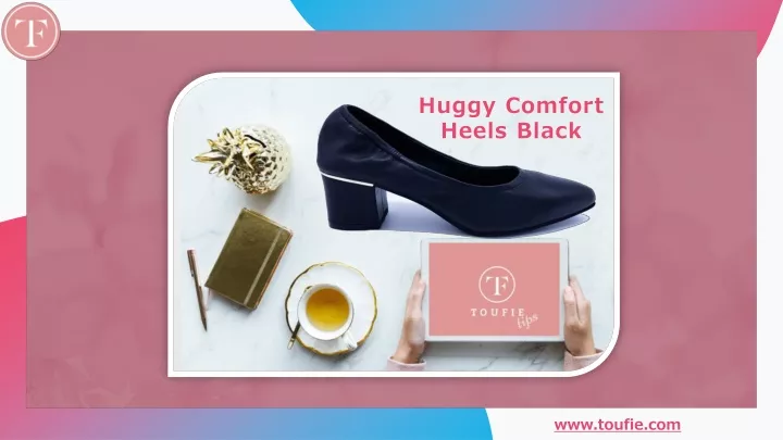 huggy comfort heels black