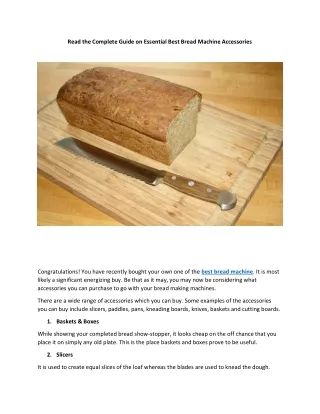 Read the Complete Guide on Essential Best Bread Machine Accessories