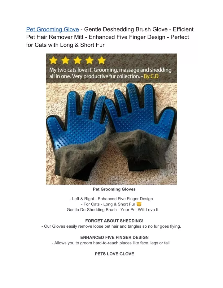 pet grooming glove gentle deshedding brush glove