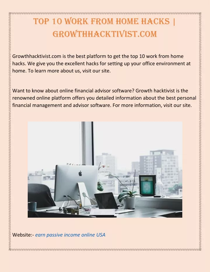 top 10 work from home hacks growthhacktivist com