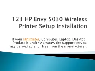 123 HP Envy 5030 Wireless Printer Setup Installation
