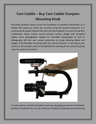 Cam Caddie – Buy Cam Caddie Scorpion Mounting Knob