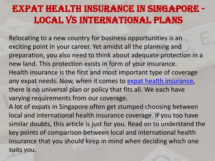 expat health insurance in singapore local