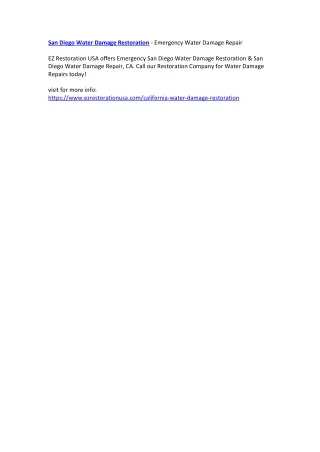 san diego water damage restoration emergency