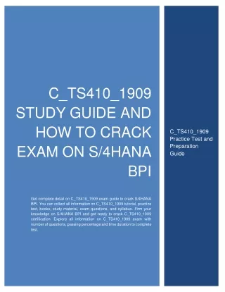 c ts410 1909 study guide and how to crack exam