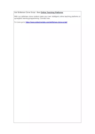 get skillshare clone script best online teaching