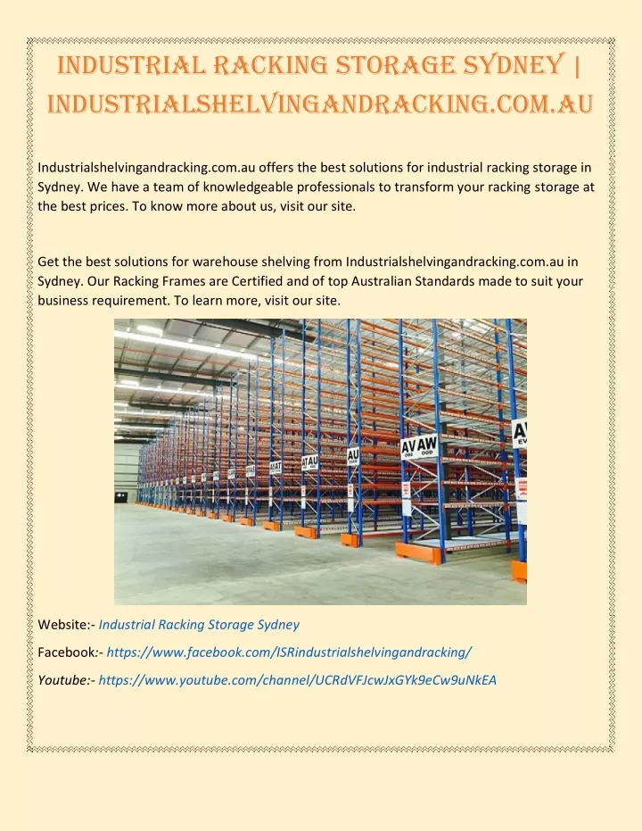 industrial racking storage sydney