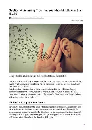 section 4 listening tips that you should follow