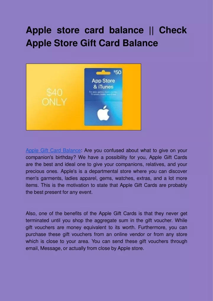 appl e stor e car d balanc e chec k apple store gift card balance