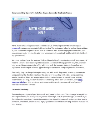 homework help experts to help you have