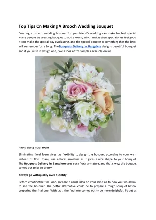 Top Tips On Making A Brooch Wedding Bouquet