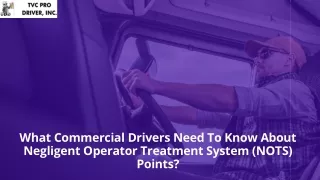 What Commercial Drivers Need To Know About Negligent Operator Treatment System (NOTS) Points?