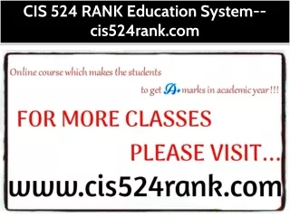 CIS 524 RANK Education System--cis524rank.com