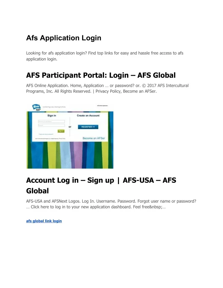 afs application login